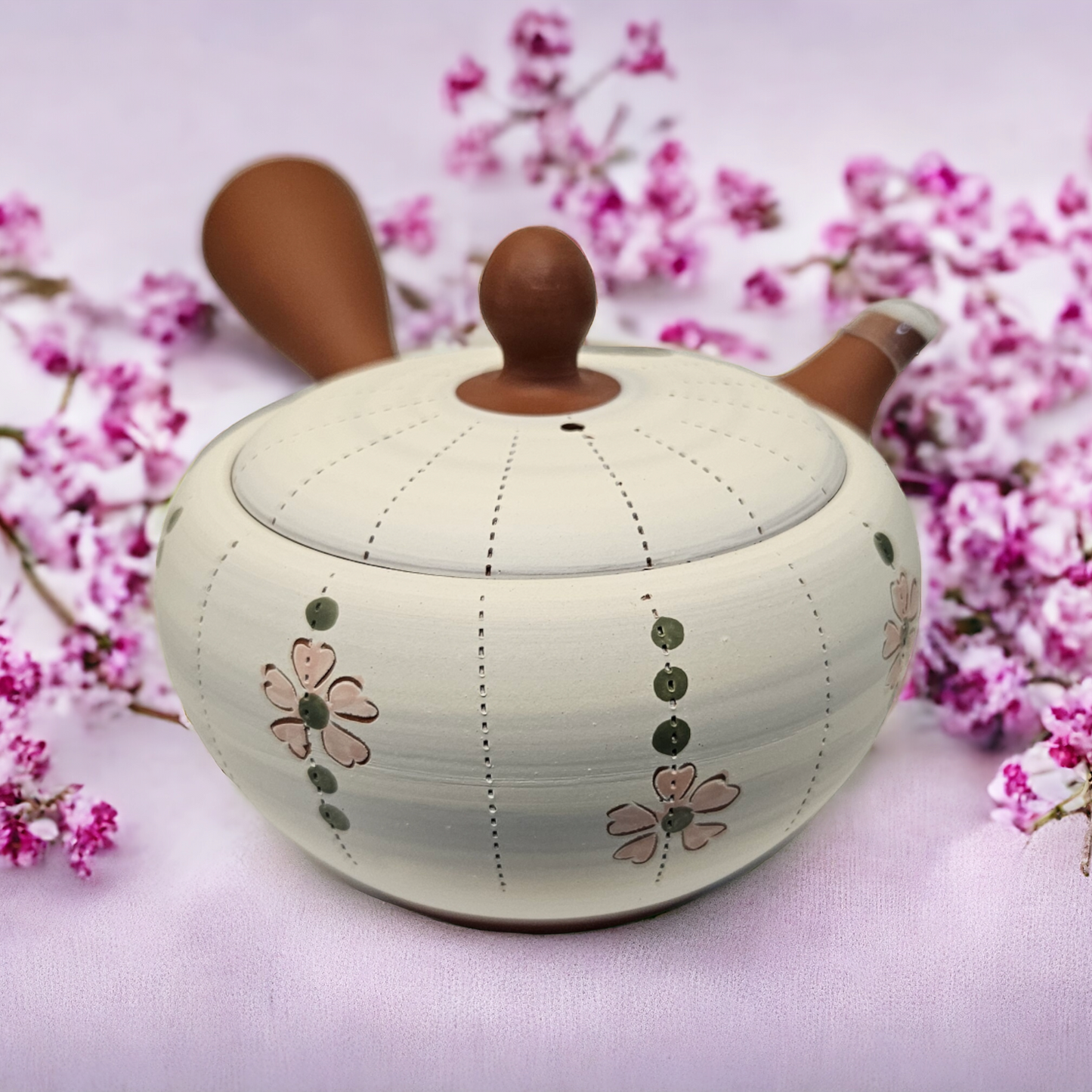 (Sakura) Japanese Side Handled Kyusu Teapot - Yggdrasil Leaf Company